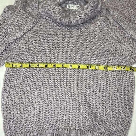 Planet Gold Women’s Misty Lilac Cable Knit Sweater Size XS - Picture 8 of 12